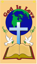God Is Love 3'X5' Flag ROUGH TEX® 100D with Sleeve & Grommets