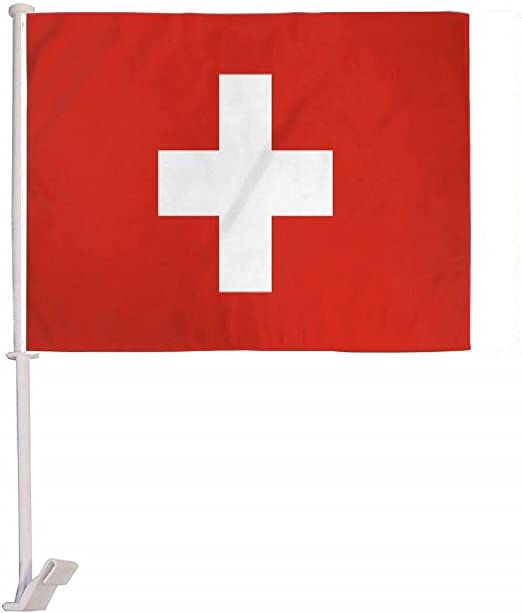 Switzerland 12"x18" Car Flag Flag ROUGH TEX® 68D Single Sided
