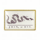Join or Die Lapel Pin Gold Tone | Benjamin Franklin Colonial Snake Political Pin