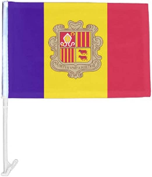 Andorra 12"x18" Car Flag Flag ROUGH TEX® Double Sided