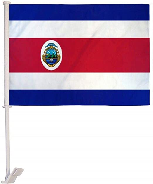 Costa Rica 12"x18" Car Flag Flag ROUGH TEX® 68D Single Sided