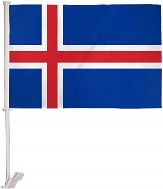 Iceland 12"x18" Car Flag Flag ROUGH TEX® 68D Single Sided