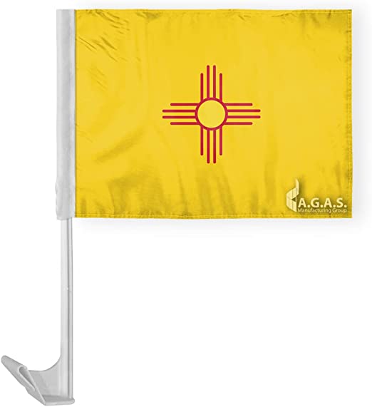 New Mexico 12"x18" Double Sided Car Flag ROUGH TEX® 100D Nylon