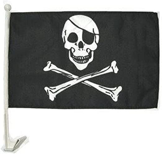 Eye Patch Skull 12"x18" Car Flag Flag ROUGH TEX® Double Sided