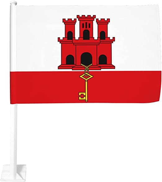 Gibraltar 12"x18" Car Flag Flag ROUGH TEX® 68D Double Sided