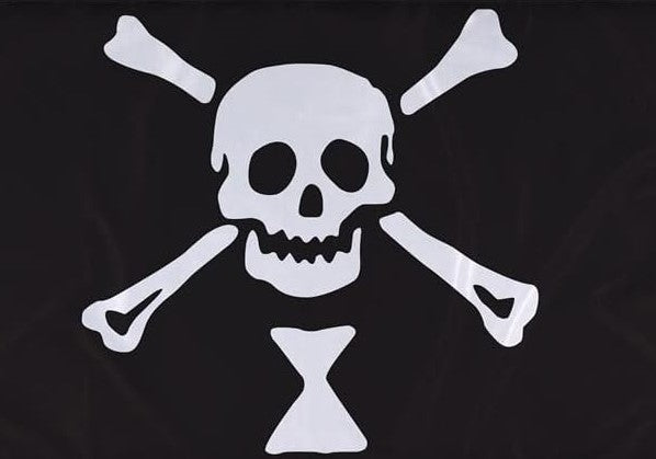 Captain Emmanuel Wynn Pirate Flag Skull & Cross Bones Pirate 12"x18" Boat Flag Flag ROUGH TEX® Knit Double Sided