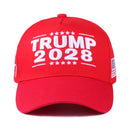 Trump 2028 Red USA American Flag 45 47 Caps