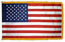 American Indoor Ceremonial USA Cotton Flag 3x5 Feet Sleeve Gold Fringe