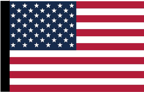 USA American 12"x18" Stick Flag ROUGH TEX® 100D with Black Stick