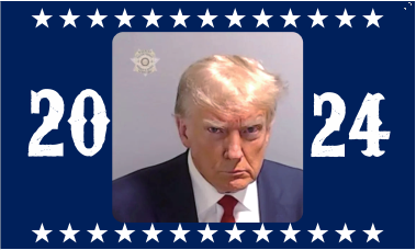 Trump 2024 Mugshot Blue 3'X5' Flag ROUGH TEX® 100D MAGA