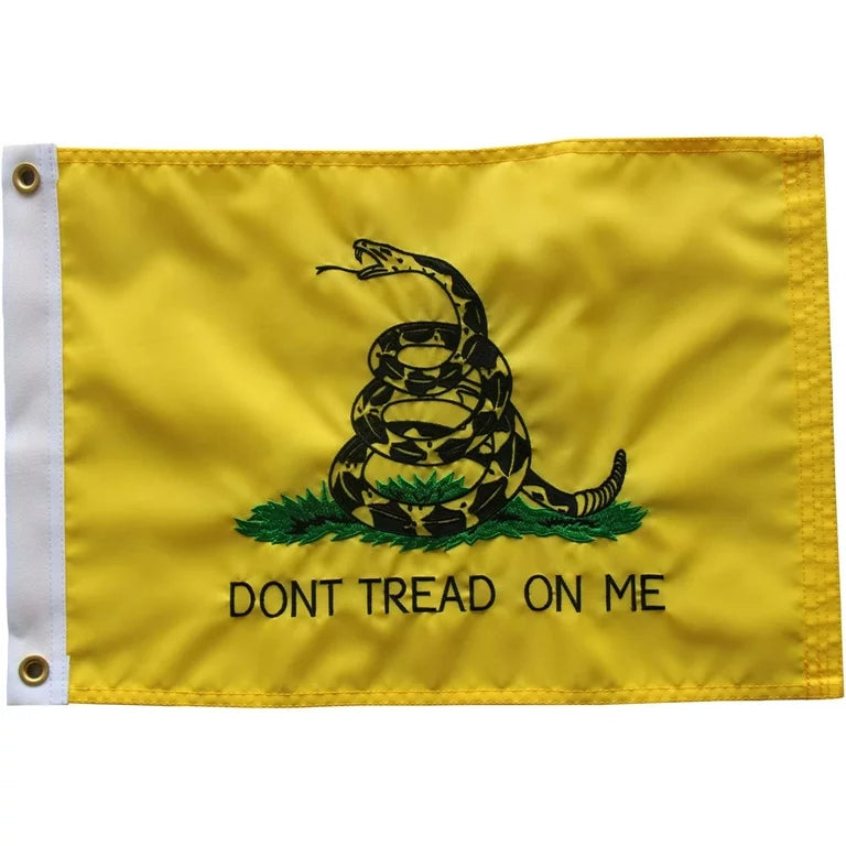 Gadsden Flag 12"x18" 600D 2Ply synthetic cotton embroidered