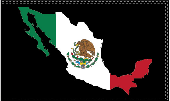 Mexico Map Blackout 3'X5' Flag ROUGH TEX® 100D