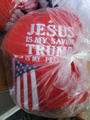Jesus is My Savior Trump is My President Hat – Red | Custom Embroidered | Embroidered Flag Bill
