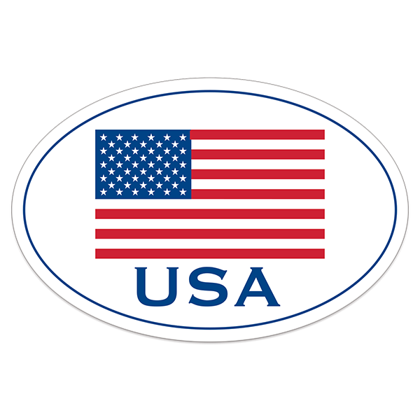 American USA Flag Oval 3.75"x6" Made in U.S.A. Bumper Sticker Sale