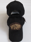 Native Warrior Black Embroidered Cap