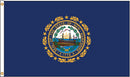 New Hampshire 3'x5' Embroidered Polyester Flag with Gold Fringe