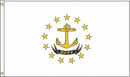 Rhode Island 3'x5' Embroidered Polyester Flag with Gold Fringe