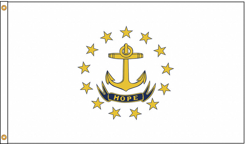 Rhode Island 3'x5' Embroidered Polyester Flag with Gold Fringe