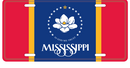 Mississippi Magnolia State Flag Aluminum Embossed License Plate