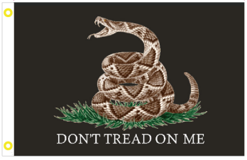 Gadsden Live Rattle Snake Black 2'x3' Flag ROUGH TEX® 100D