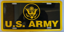 US Army Black & Gold Embossed License Plate Aluminum