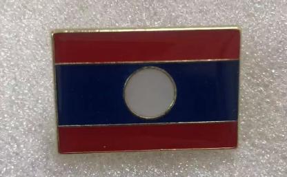 Laos Flag Rectangle Lapel Pin