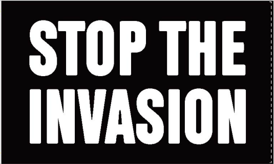 Stop The Invasion 3'X5' Flag ROUGH TEX® 100D