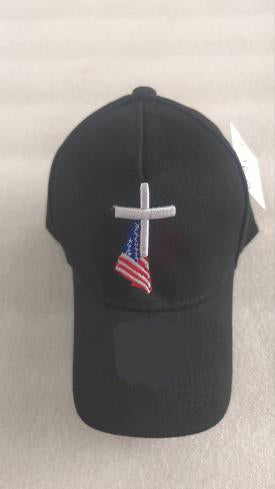 USA Christian Cross American Embroidered Cap