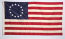 Betsy Ross Made in USA 3'x5' All American Nylon Sewn Stripes & Embroidered Stars Light Vintage