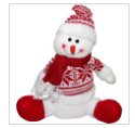 Snowman Stuffed Figure Plush 11" Cotton Wool