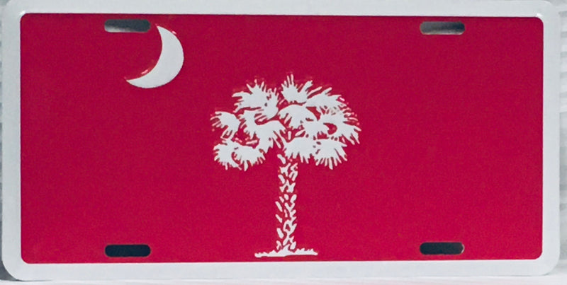 South Carolina Pink White License Plate Flag