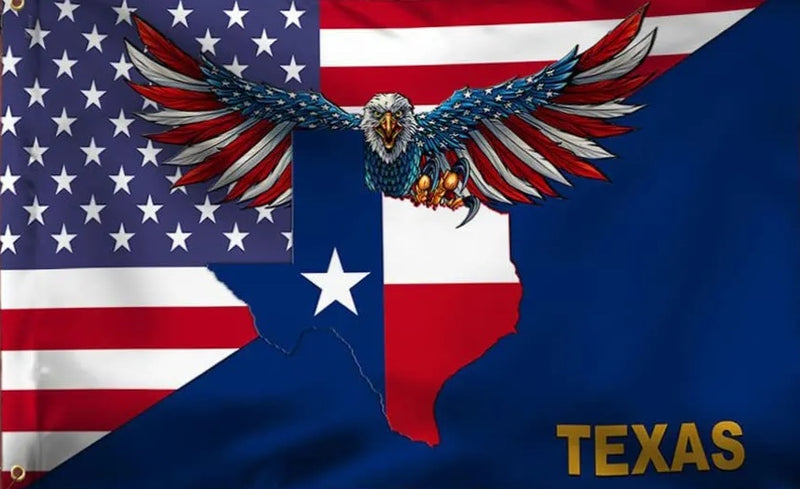 USA Texas Eagle Flag 3x5 100D Ships November 15