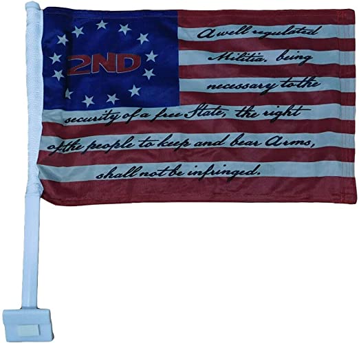 Betsy Ross 2nd Amendment 11"x18" Double Sided Car Flag ROUGH TEX®