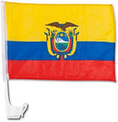 Ecuador 12"x18" Car Flag Flag ROUGH TEX® 68D Single Sided