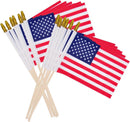 American Flags 100% Cotton Made in USA 4"×6" Stick Flags 100 Pack