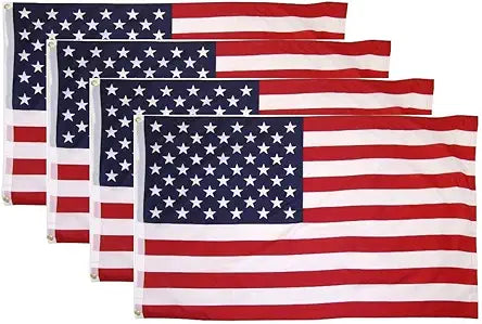 Twelve Pack (12) American Printed USA Flags 3x5 Feet Outdoor Poly Nylon Blend Brass Grommets Black Friday Sale
