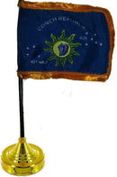 Conch Republic Key West 4"x6" Desk Stick Flags Gold Fringe