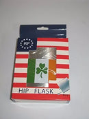 Irish Shamrock Ireland Flag Flask Stainless Steel Six Ounce Color Gift Boxed