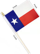 Texas 4"×6" Stick Flags Wood Staff Gold Spears