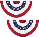 3x6 Fan Bunting 3 x 6 Ft American Pleated Fan Flag, USA Patriotic Half Fan Bunting Flag, 4th of July Decorations Flags
