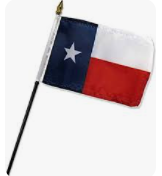 Texas State Stick Flag 4"X6'' Rough Tex Irish