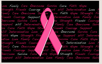 Pink Ribbon Breast Cancer Awareness Black 3'x5' Flag ROUGH TEX® Super Polyester