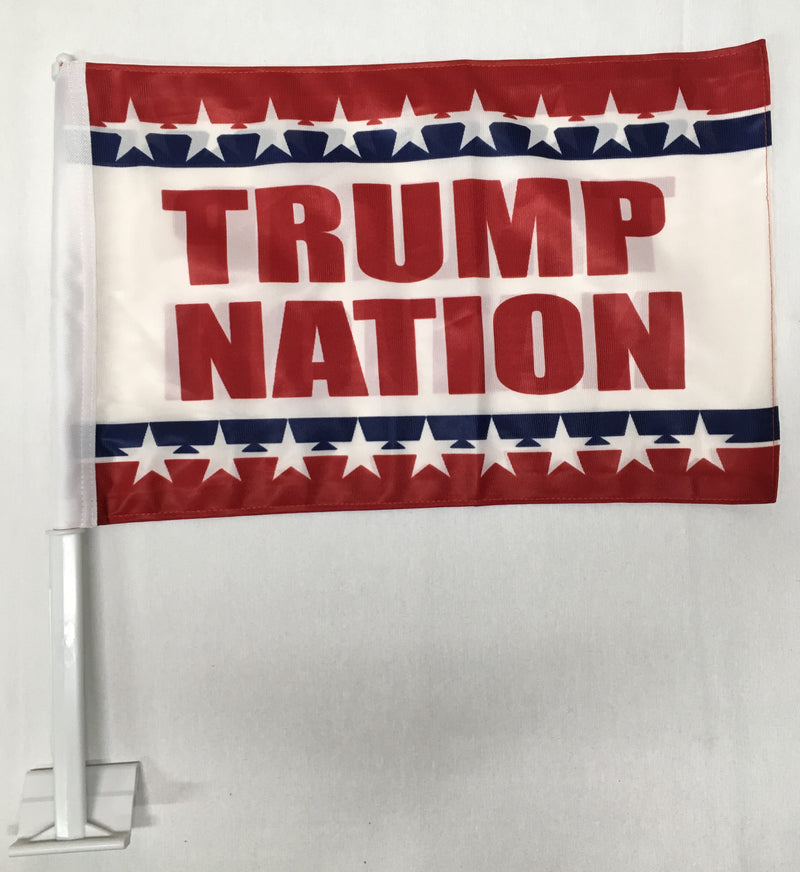 Trump Nation 12"x18" Double Sided Car Flag Knit Nylon