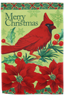 Merry Christmas Cardinal 12"x18" 100D ROUGH TEX® Double Sided Garden Flag