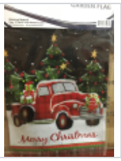 Merry Christmas Red Truck 12"x18" 100D ROUGH TEX® Double Sided Garden Flag