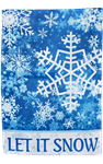 Let It Snow Snowflakes 12"x18" 100D ROUGH TEX® Double Sided Garden Flag