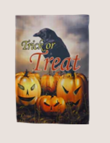 Halloween Trick or Treat Raven 12"x18" 100D ROUGH TEX® Double Sided Garden Flag