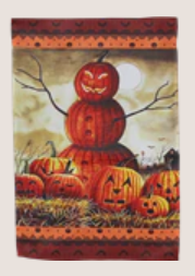 Halloween Pumpkin Snowman 12"x18" 100D ROUGH TEX® Double Sided Garden Flag