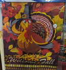 Welcome Fall Pilgrim Turkey 12"x18" 100D ROUGH TEX® Double Sided Garden Flag