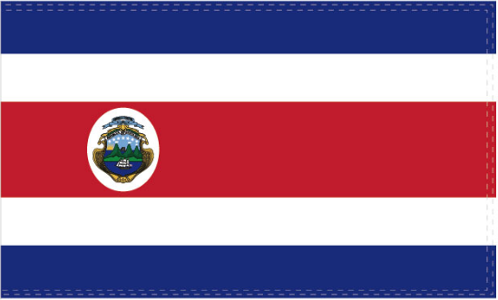 Costa Rica 3'X5' Flag Nylon Embroidery